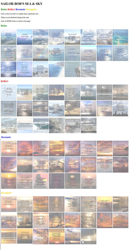 Sailor Bob's Sea and Sky nonduality pointing cards